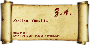 Zoller Amália névjegykártya